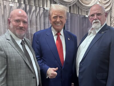 President Trump with Harold and Dennis Daggett of the ILA